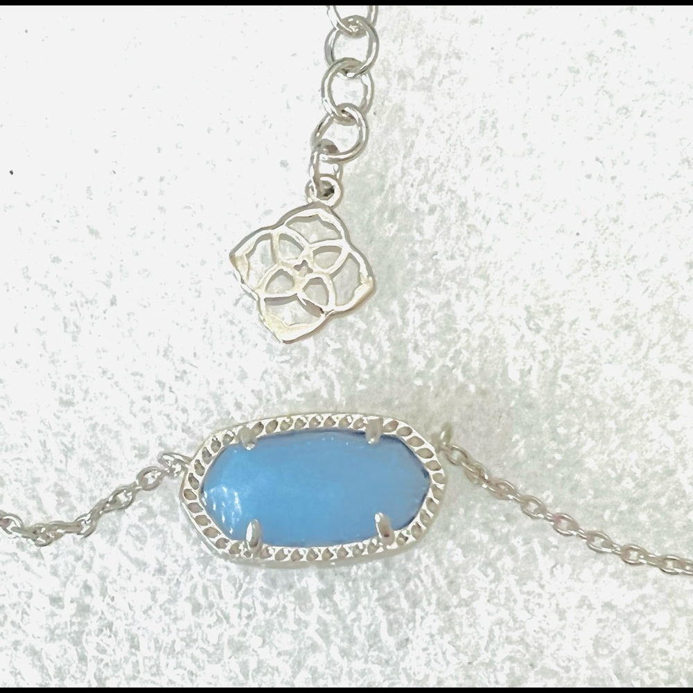 Kendra Scott Elisa Blue Glowing stone necklace in Silver color - Picture 2 of 6